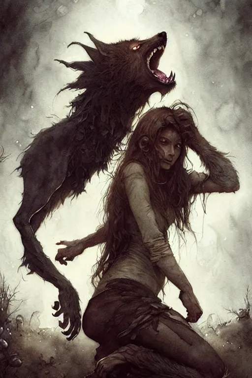 werewolf and a witch | esoteric symbolism | jean - | Stable Diffusion ...