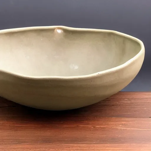 Image similar to natural ceramic bowl on a terazzo table, advanced firing technique
