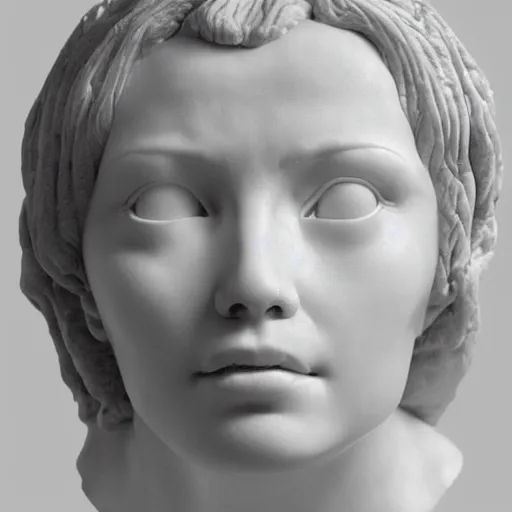 Prompt: lifelike, detailed marble bust of bjork's face, artifact from ancient greece