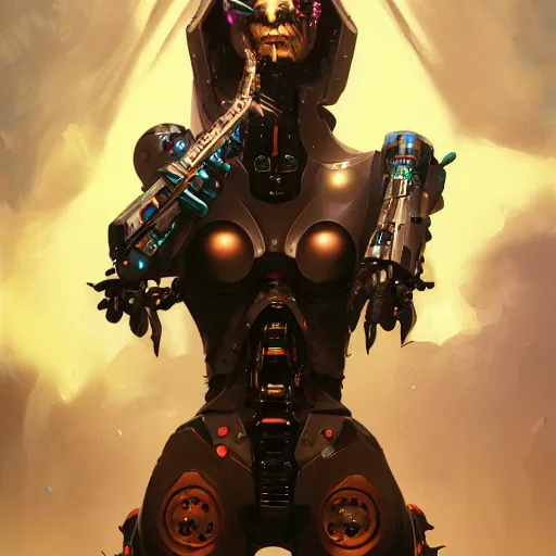 Prompt: portrait of a malevolent cybernetic villain, cyberpunk concept art by pete mohrbacher and artgerm and wlop and greg rutkowski and deathburger, digital art, highly detailed, intricate, sci-fi, sharp focus, Trending on Artstation HQ, deviantart, unreal engine 5, 4K UHD image