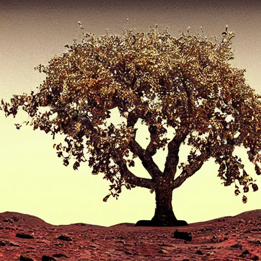 Image similar to apple tree on mars