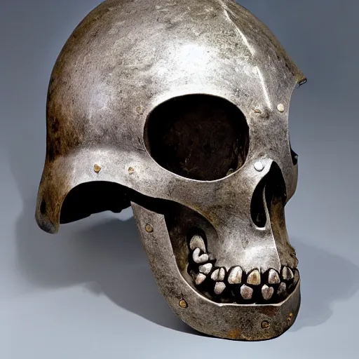 Image similar to medieval helmet in the shape of a demon skull