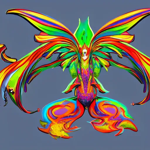 Image similar to multi color smoke with the small ( outstretched ribbed wings and head of a fairytale dragon ), billowy, 8 k, 4 k