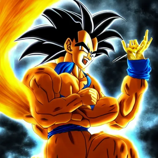 a fusion of broly and vegeta, Stable Diffusion