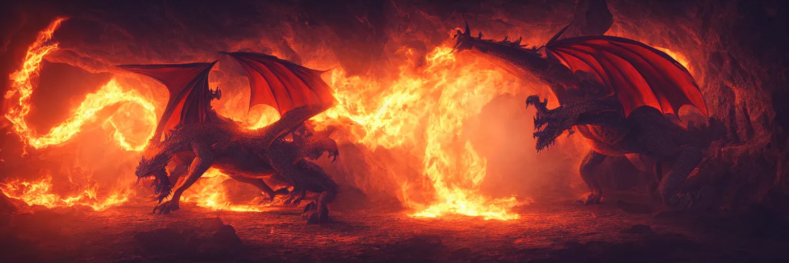 Prompt: A dragon emerging from a dimensional portal, flames around the portal, high quality photo, dramatic light, photorealistic, 8k,