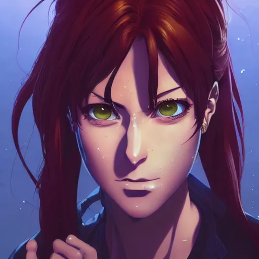 Image similar to a portrait of revy from black lagoon manga, art by lois van baarle and loish and ross tran and rossdraws and sam yang and samdoesarts and artgerm, digital art, highly detailed, intricate, sharp focus, trending on artstation hq, deviantart, unreal engine 5, 4 k uhd image