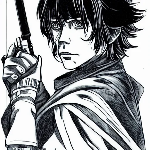 Image similar to luke skywalker drawing by hajime isayama