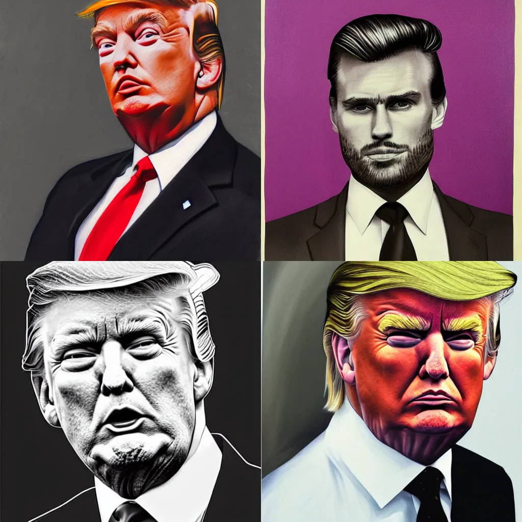 Prompt: gigachad trump, portrait