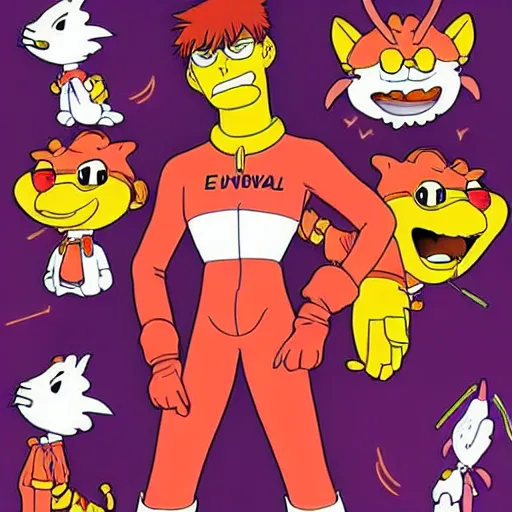 Image similar to Garfield as EVA-01, Neon Genesis Evangelion, anime