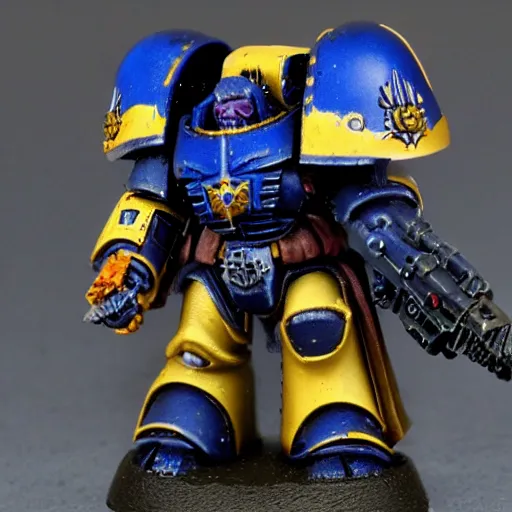 Prompt: hyper realistic warhammer 40k ultramarine