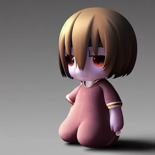 Prompt: cute fumo plush of a miserable titan girl, bokeh, vray