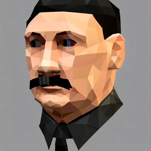 Image similar to Adolf Hitler in low-poly style