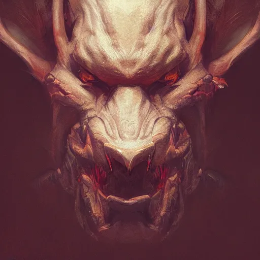 Image similar to realistic portrait of a grox from spore, dramatic lighting, illustration by greg rutkowski, yoji shinkawa, 4 k, digital art, concept art, trending on artstation