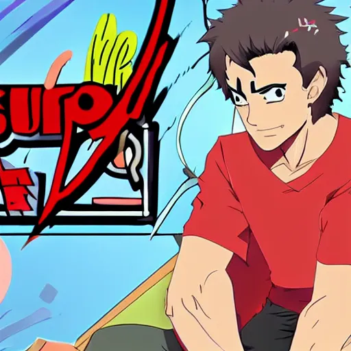 Prompt: peter falk as an anime protagonist, studio trigger