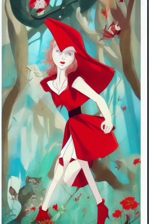 Image similar to little red riding hood as alice in wonderland by sho murase