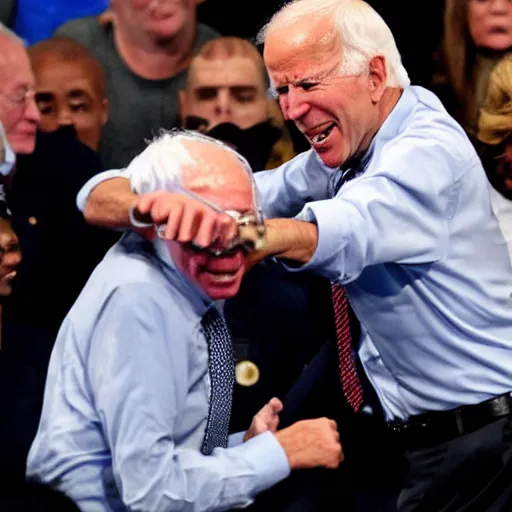 Image similar to bernie sanders punching joe biden