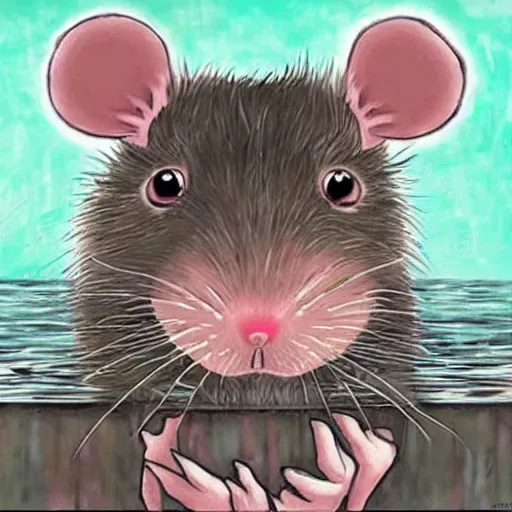 Image similar to wet rat plays sad anime music