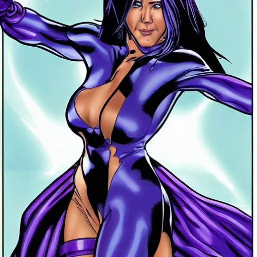 Image similar to jennifer aniston as psylocke, comic book, highly detailed