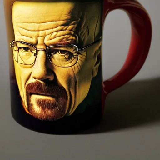 Image similar to mug with walter white's face on it