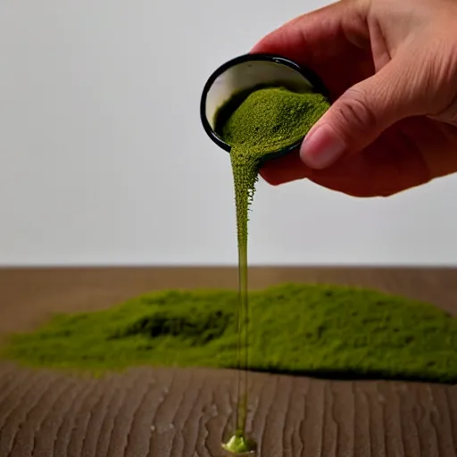 Image similar to A photorealistic photograph of Cup of Matcha Green tea, 2022