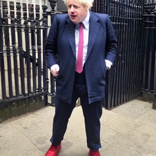 Image similar to Boris Johnson wears a latex catsuit, photo, instagram, newspaper