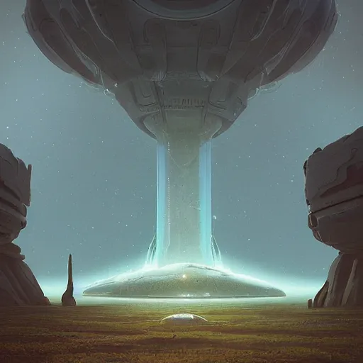 Prompt: An alien landscape by beeple and Jorge jacinto