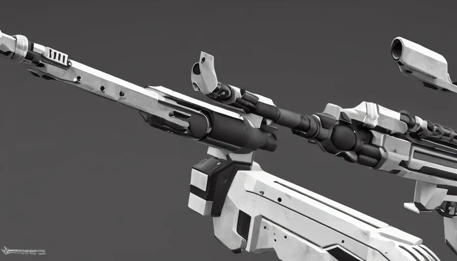 Image similar to extremely detailed ultra realistic photographic side view ultra minimalist rifle coilgun, detailed trigger, chemically propelled, electric, smooth streamline, elegant sleek smooth body, white paint, battery and wires, railgun, chemrail, gauss, smooth utopian design, ultra high quality, octane, cod, destiny, warframe, terminator