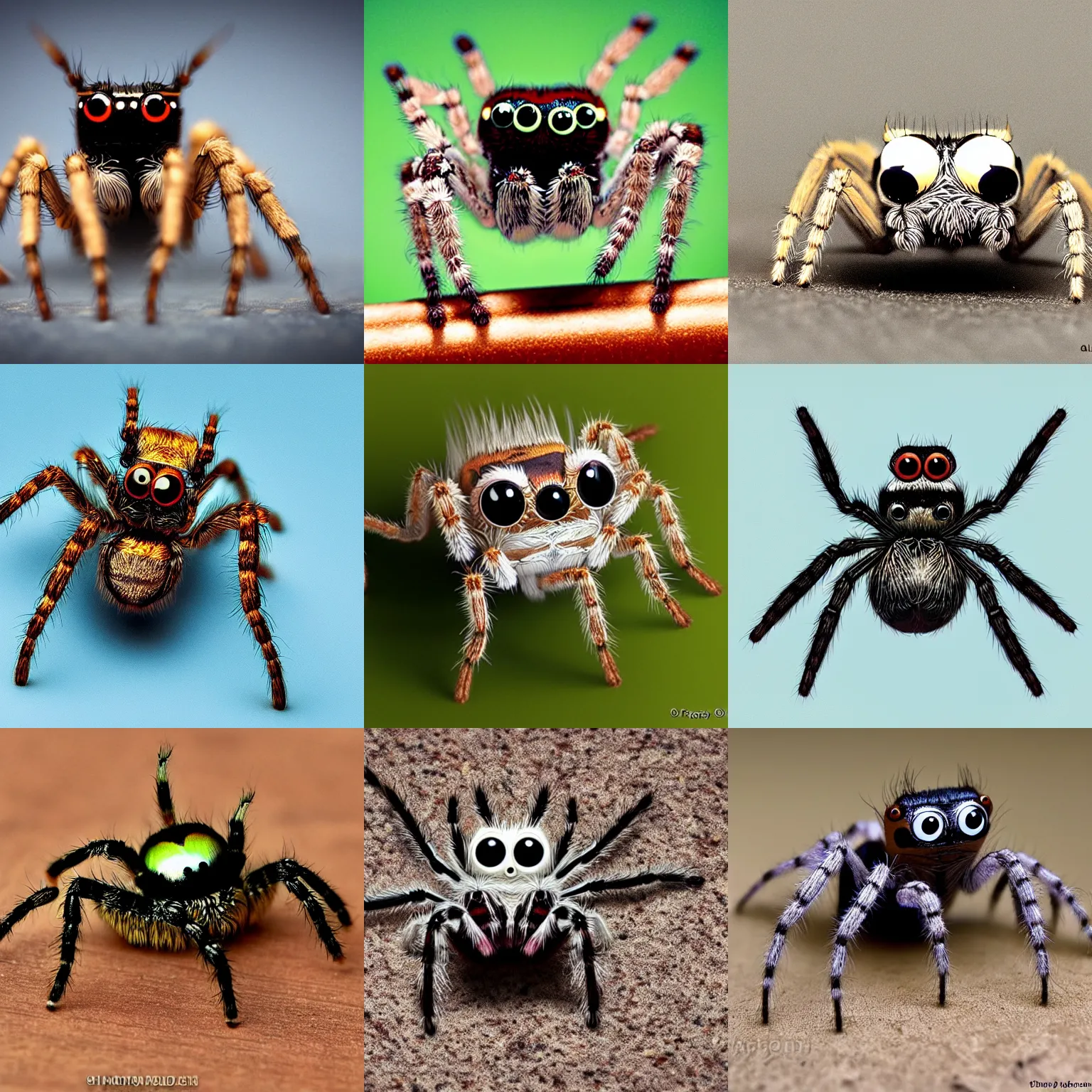 Prompt: a cute jumping spider, by pixar