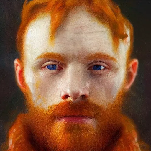 Image similar to highly detailed portrait of a ginger mans face who has had a plate spaghetti bolognese tipped all over his head artstation, 8 k, sfx, john singer sargent.