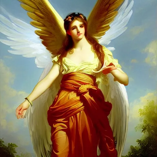 Prompt: A extremely beautiful highly detailed majestic angelic painting of lucifer by Franz Xaver Winterhalter