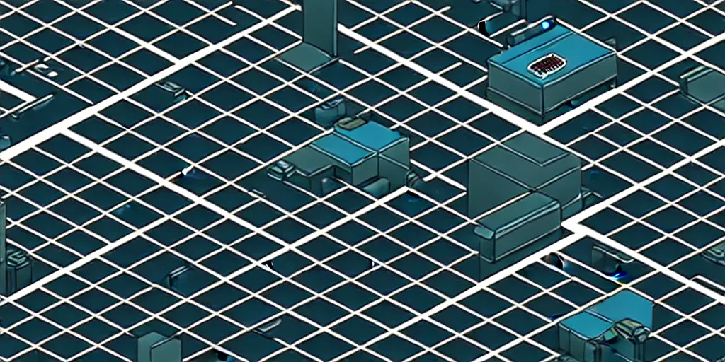 Image similar to isometric view of mechanical futuristic brutalist city in the style of Akira!