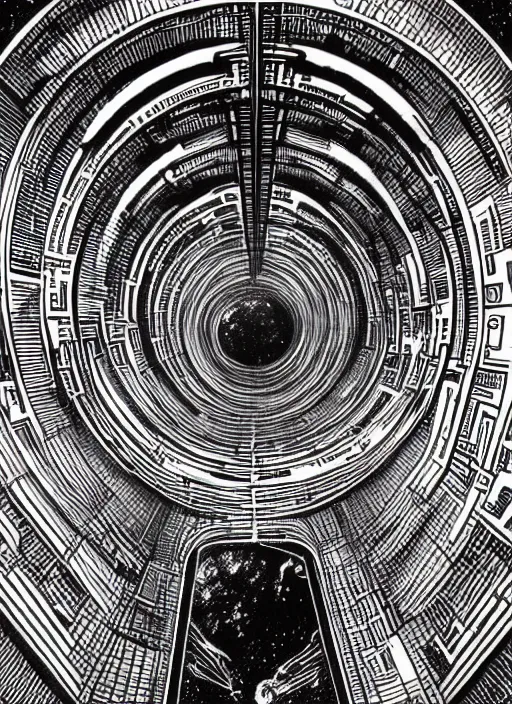Image similar to portal in space, mc escher art