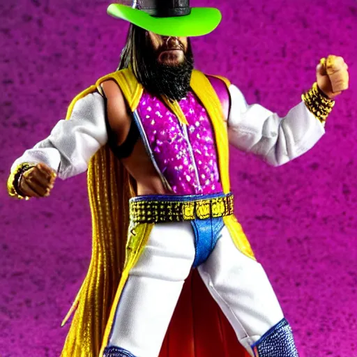 Image similar to macho man randy savage action figure by hot toys. high resolution photo.