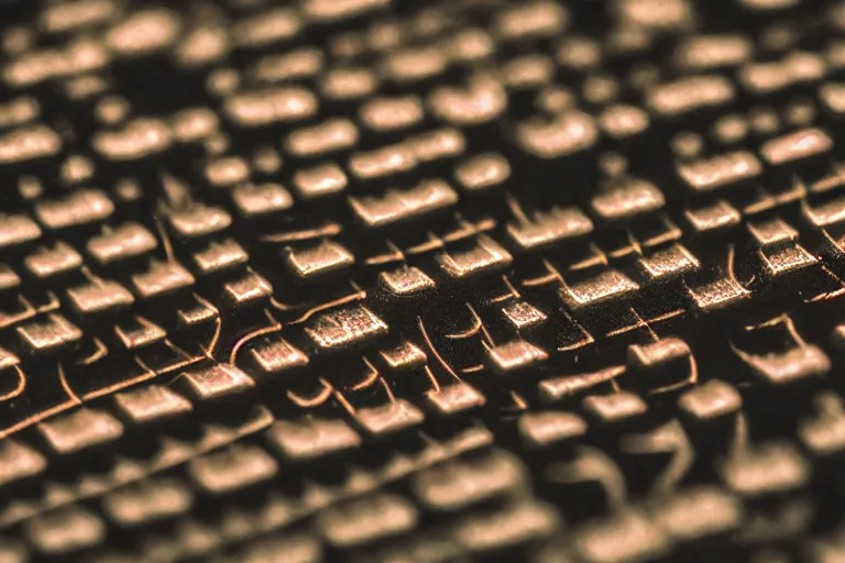 Image similar to typewriters!, in the style of john avon and raul urias and eva widermann, trending on artstation, halfrear lighting closeup view anaglyph filter, bokeh, anime, colored pencil art, belle epoque