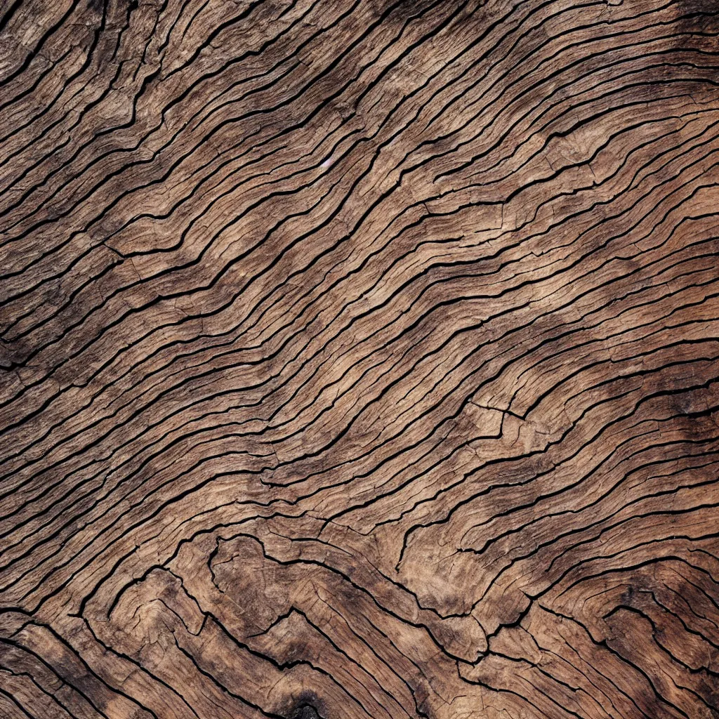 Image similar to old wood wrinkled surface texture, mountain terrain photo from above