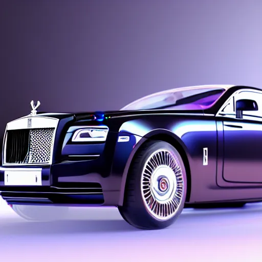 Prompt: 3 d octane render, super detailed, ray tracing, high quality, super realistic, futuristic rolls royce. front view