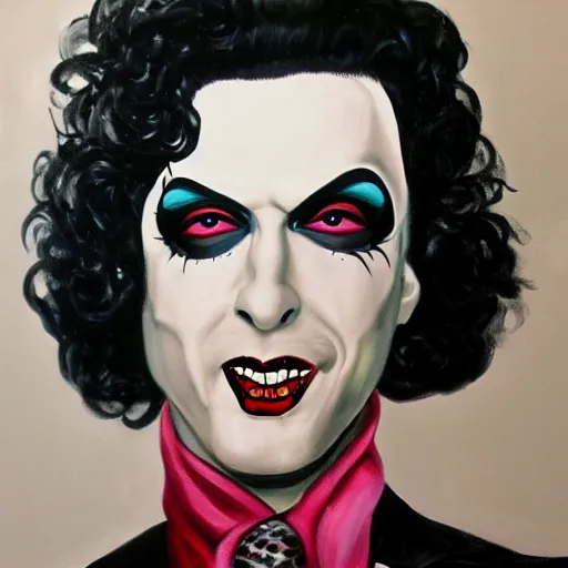 Image similar to painting of Dr Frank-n-furter, 8k high definition high quality