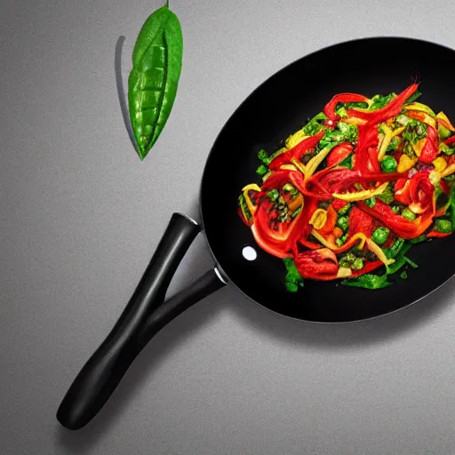 Image similar to elongated wok, stretched out so that it is ovular, photorealistic, 8k