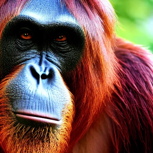 Prompt: giga Chad orangutan, photorealistic, bokeh
