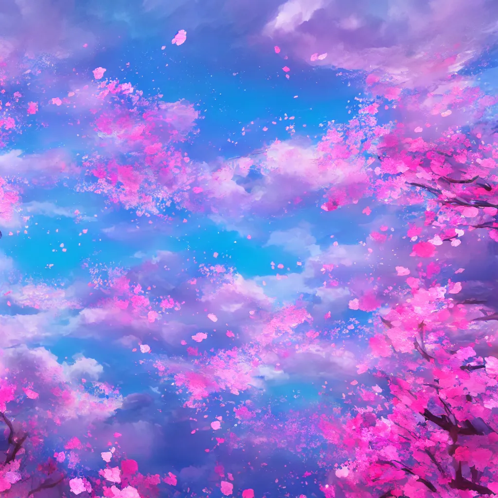 Prompt: blue and pink clouds under the sea, cherry blossom petals, matte bright highly detailed, epic, 3D render, digital art, artstation, 8K artistic photography, photo-realistic, by Hiroya Oku, Jenny Seville, Francis Bacon, WLOP