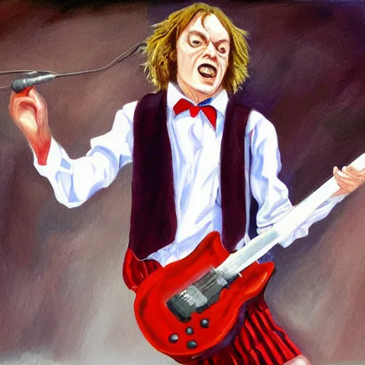 Image similar to Angus Young in stage, painting