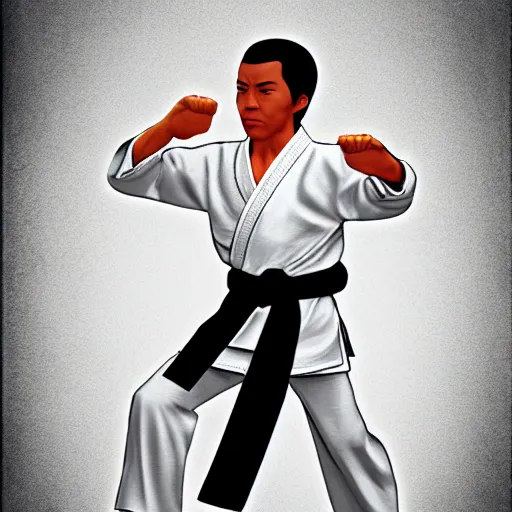 Image similar to martial arts master in the style of google, digital art