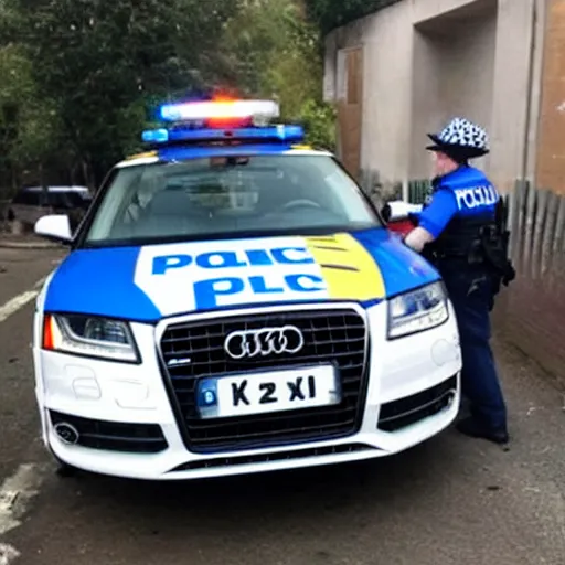 Image similar to audi crashed into police car