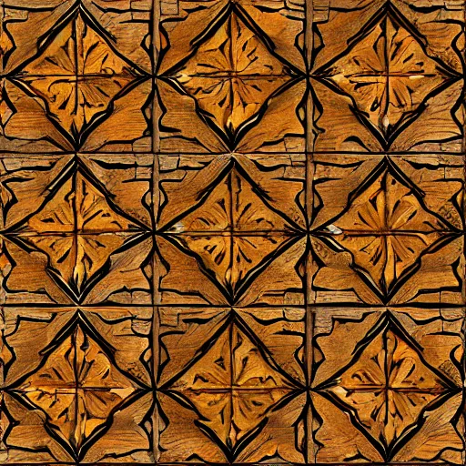 Image similar to digital hand painted wood tiles texture with perfect details, symmetry, digital art