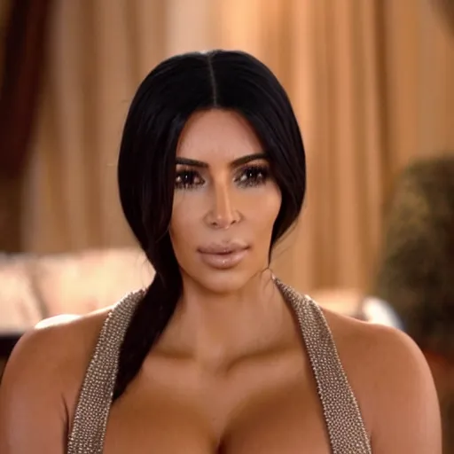 Image similar to film still of Kim Kardashian.