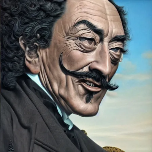 Image similar to Salvador Dali, Extremely Highly detailed, Occult, funny, humorous, humor, hilarious, funny, entertaining, magical, trending on artstationHQ, closeup, D&D, intricate, elegant, highly detailed, digital painting, artstation, concept art, matte, sharp focus, illustration, surrealism