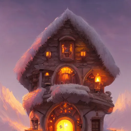 Image similar to a highly detailed fantasy digital art trending on artstation by andreas rocha of a house made of swiss cheese