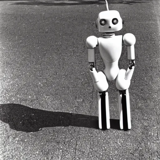 Prompt: full body robot by Diane Arbus