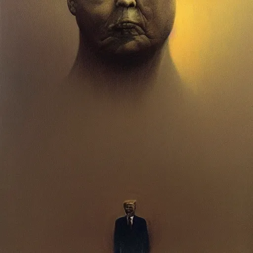 Prompt: president donald trumpin the style of zdzislaw beksinski