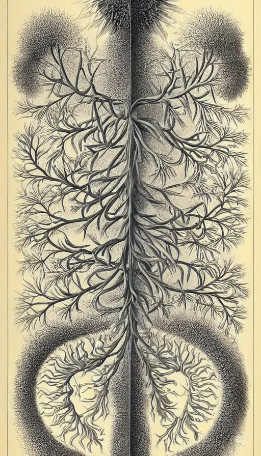 Image similar to the two complementary forces that make up all aspects and phenomena of life, by Ernst Haeckel